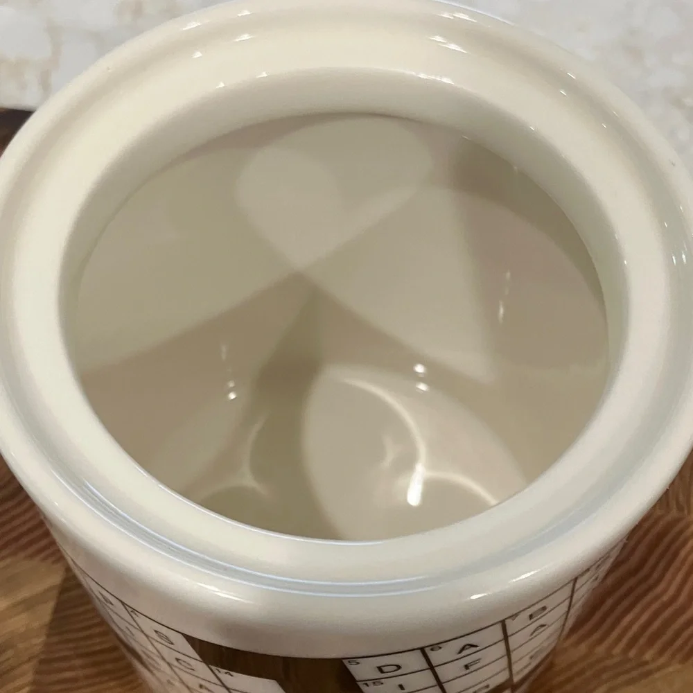 NYT Crossword Puzzle Coffee canister ceramic covered jar Fishs Eddy